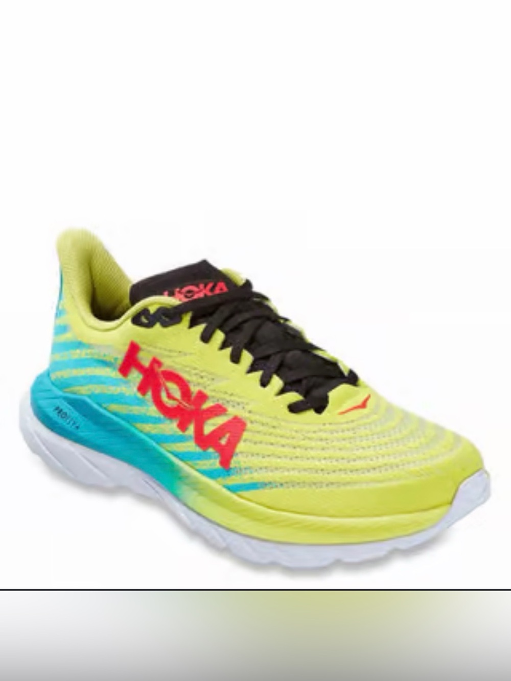 Hoka Kids Neon Yellow, Blue & Pink Athletic Sneaker
